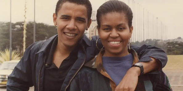Obama with big Mike