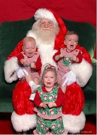 three crying