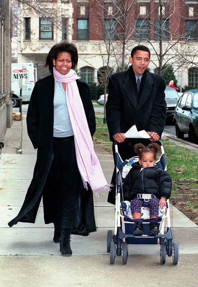 Obamas and stroller