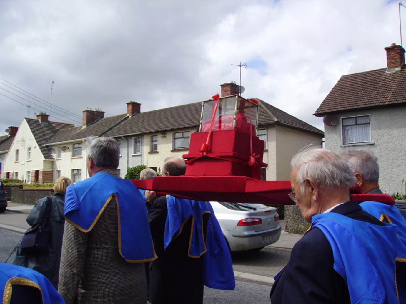 parading